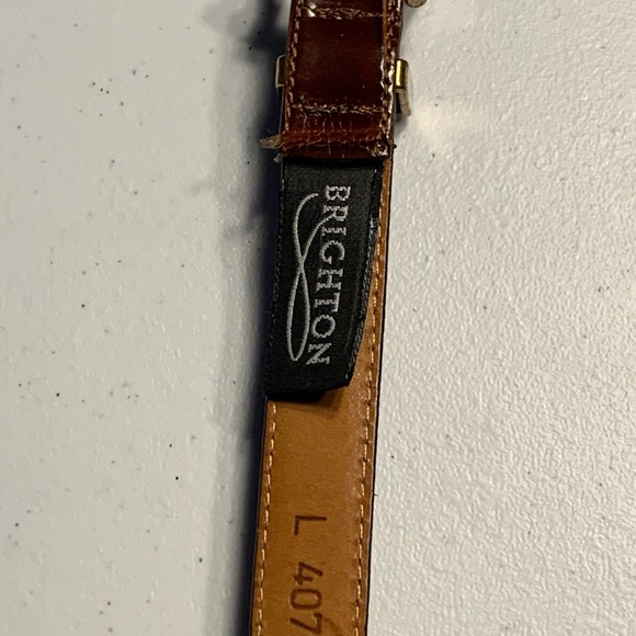 Vintage Brighton brown Leather Belt Silver‑Tone Buckle/Tip-Size 33 (Fits 32–34) - Picture 5 of 12